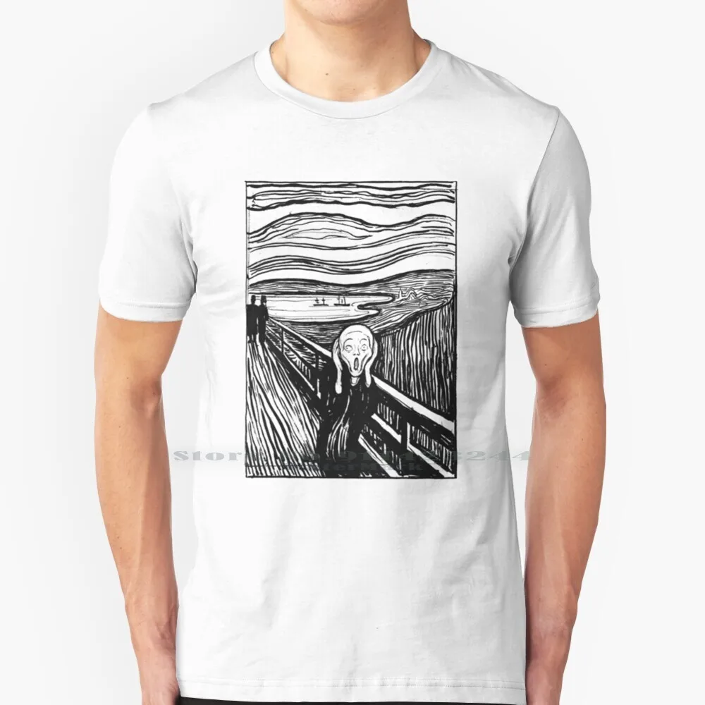 The Scream , Edvard Munch T Shirt 100% Pure Cotton The Scream Edvard Munch Painter Work Of Art Masterpiece Artist Creative