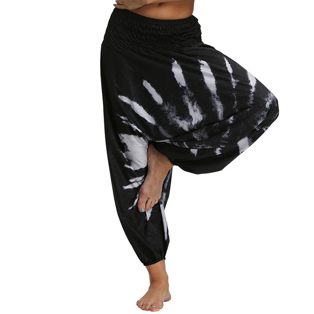 Women\'s Boho Harem Loosed Yoga Pants,Harem Sports Pants Hippie Palazzo Casual Beach Pants