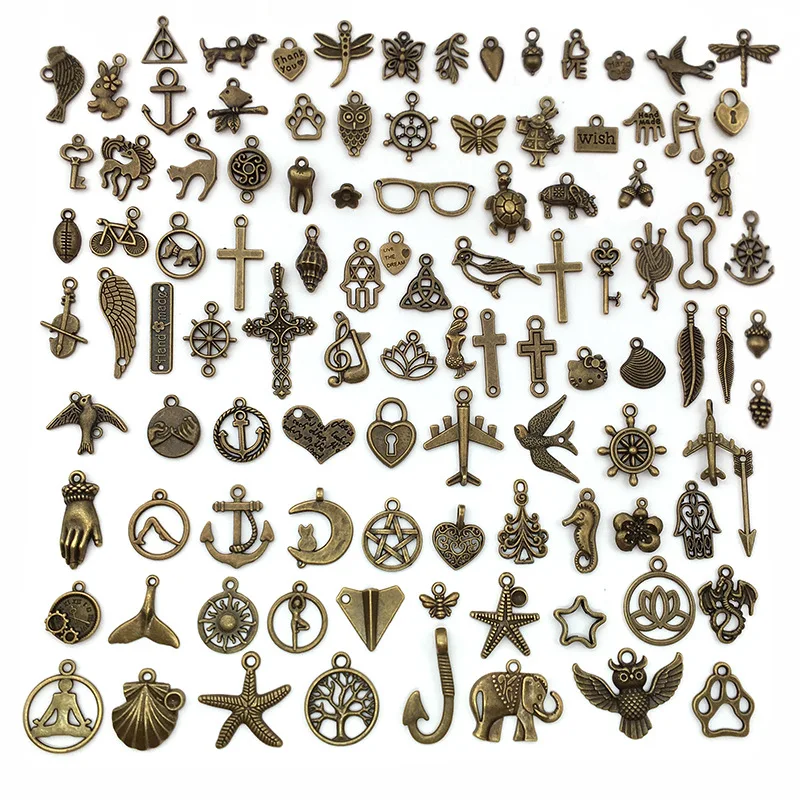 Antique Bronze Mixed 20pcs/lot Birds Owl Elephant Animal Metal Charms Pendants DIY Neacklace Bracelet Charms Jewelry Accessaries