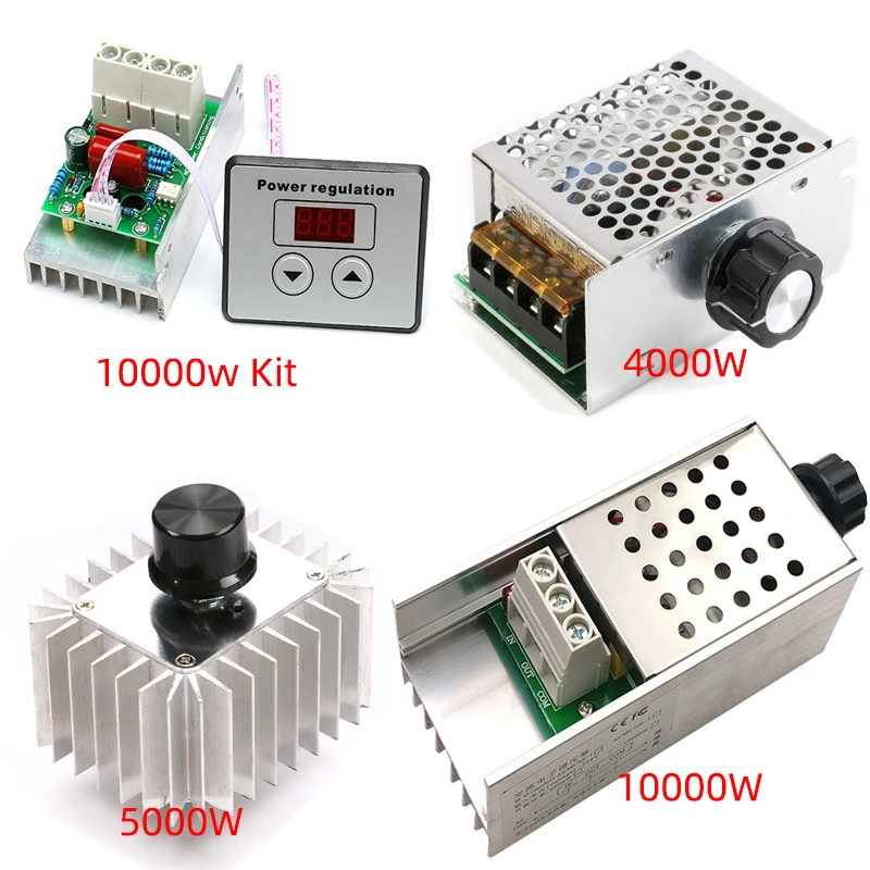 AC 220V 10000W/5000W/4000W SCR Voltage Regulator Dimming LED Dimmer Motor Speed Controller Thermostat Dimer 220 V Power Supply