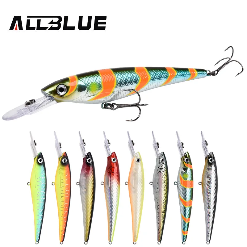 Allblue osppey 110f corrico minnow 110mm 16.2g isca de pesca flutuante wobbler pique manivela isca artificial profundidade 1.5-2.5m enfrentar