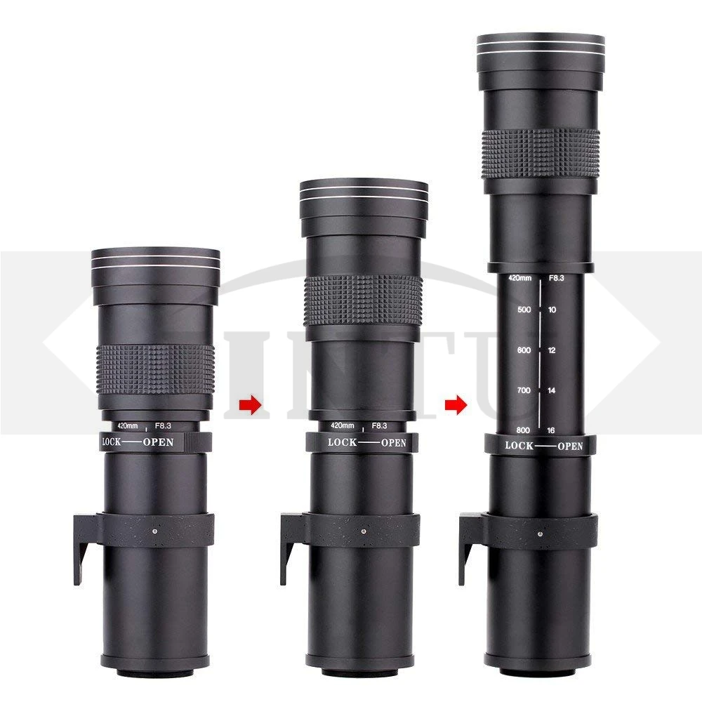 JINTU-Objectif super téléobjectif 420-800mm F/8.3-16, mise au point manuelle, n\'aime, adapté pour appareil photo reflex numérique IL, NIKON,