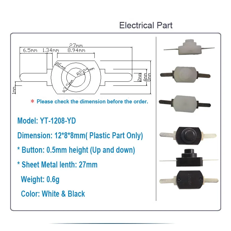 On-off niskiego napięcia obwód elektroniczny przycisk dotykowy Micro Self-przełącznik blokujący mocy prowadzenie Element