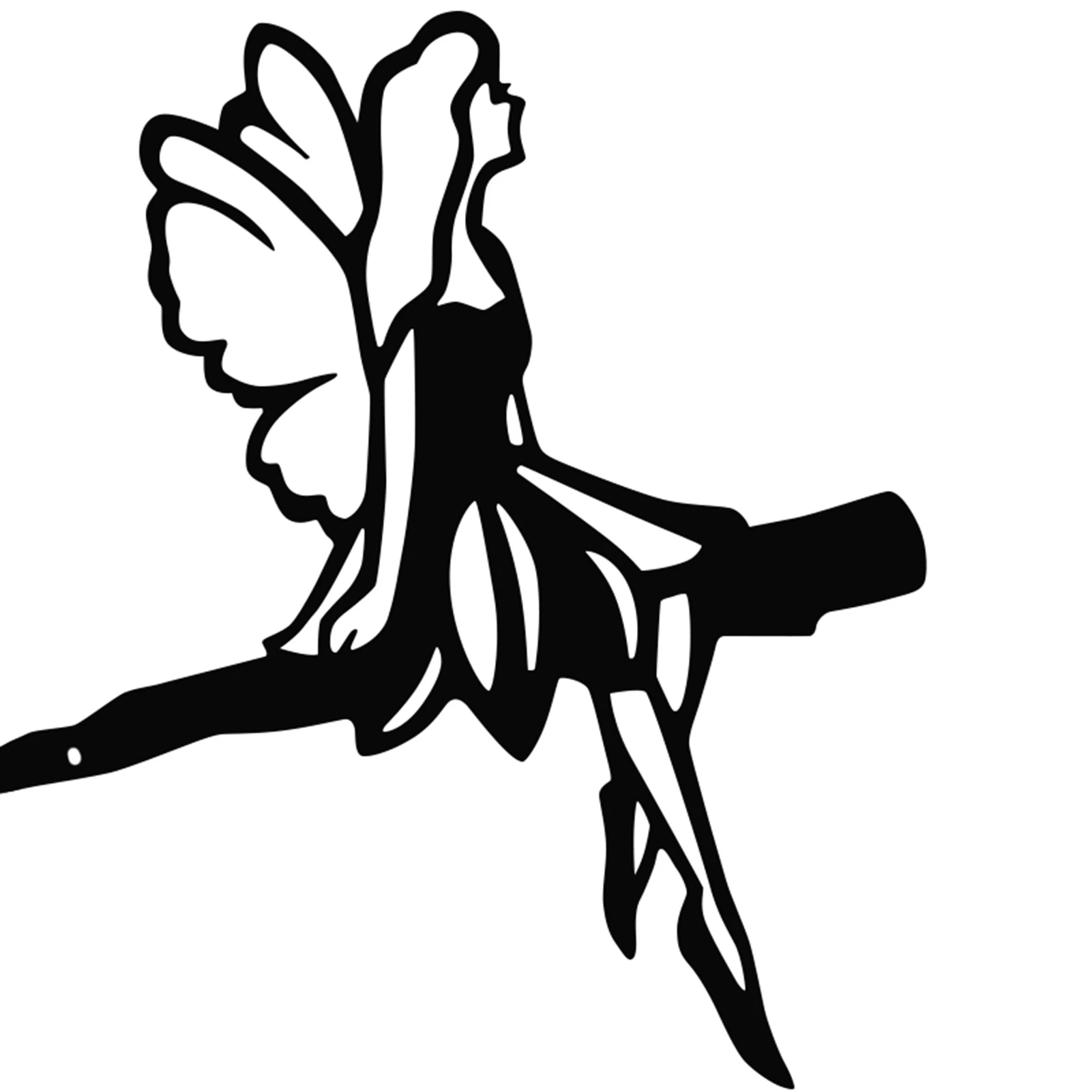 Decorazione di rami di albero di Silhouette di fata in metallo, accessori per decorazioni per esterni da giardino, statua di fata del cortile, decorazione artistica