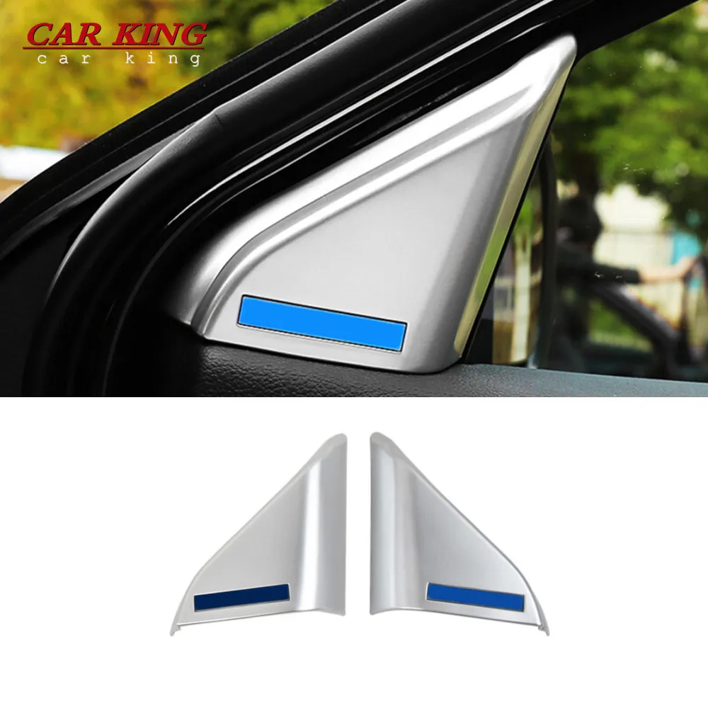 

For Jeep Compass 2017-2020 ABS Matte/Carbon Interior A-Pillar Window Post Speaker Triangle Cover Trim Garnish Bezel Accessories