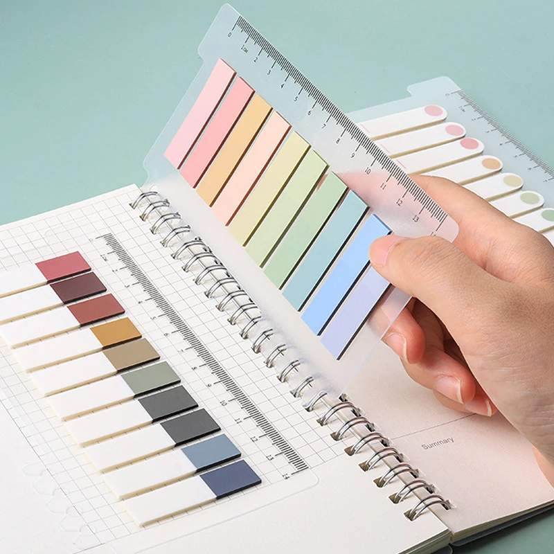 New Arrival Sticky Notes Bookmark Paster Memo Pad With Ruler Highlighter Marker Page Flags To Do List Korean Fashion Index Tab