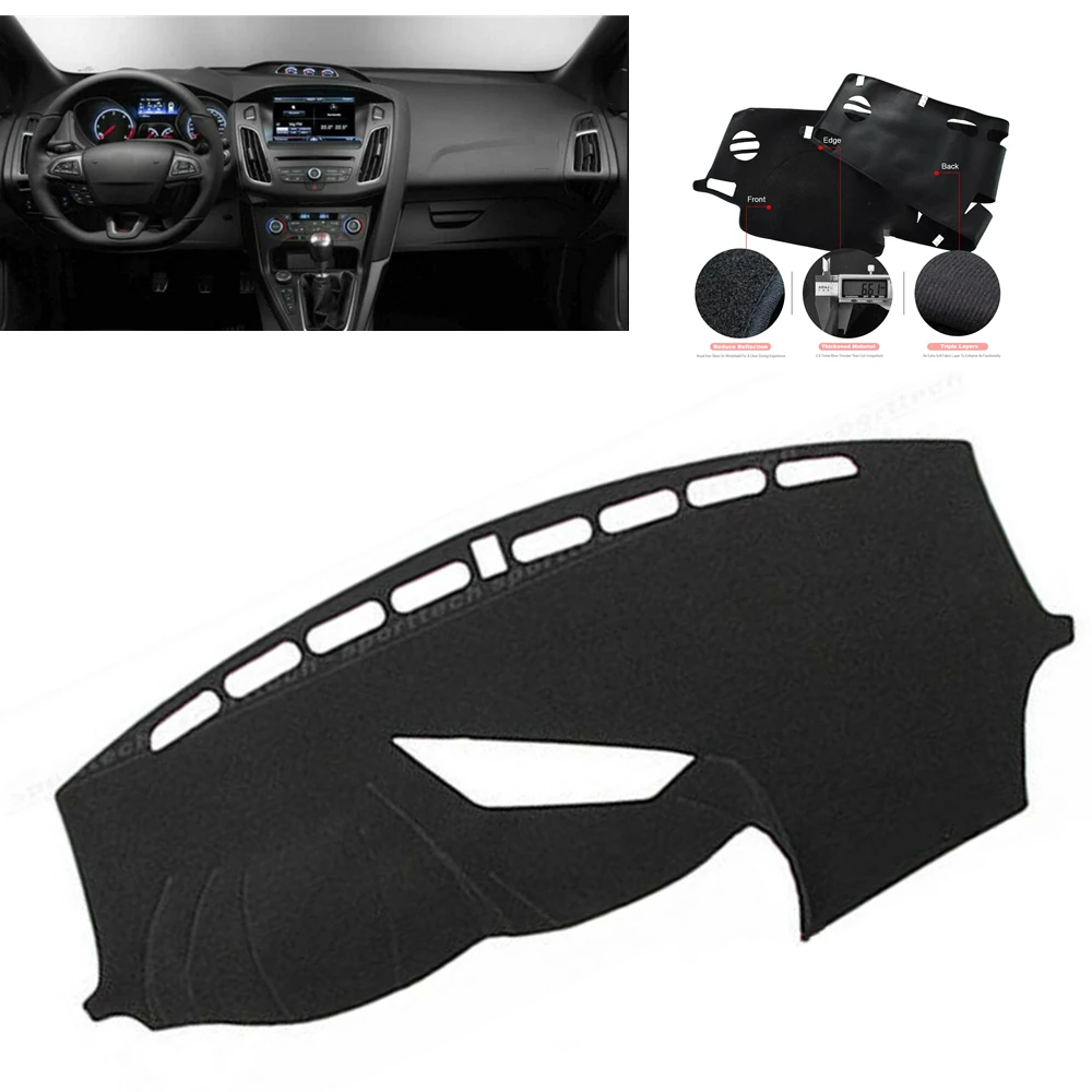 

For Ford Focus ST RS 2012-2018 Dashmat Dashboard Cover Console Dash Board Panel Heat Proof Mat Front Anti-Sun Shade Carpet Strip