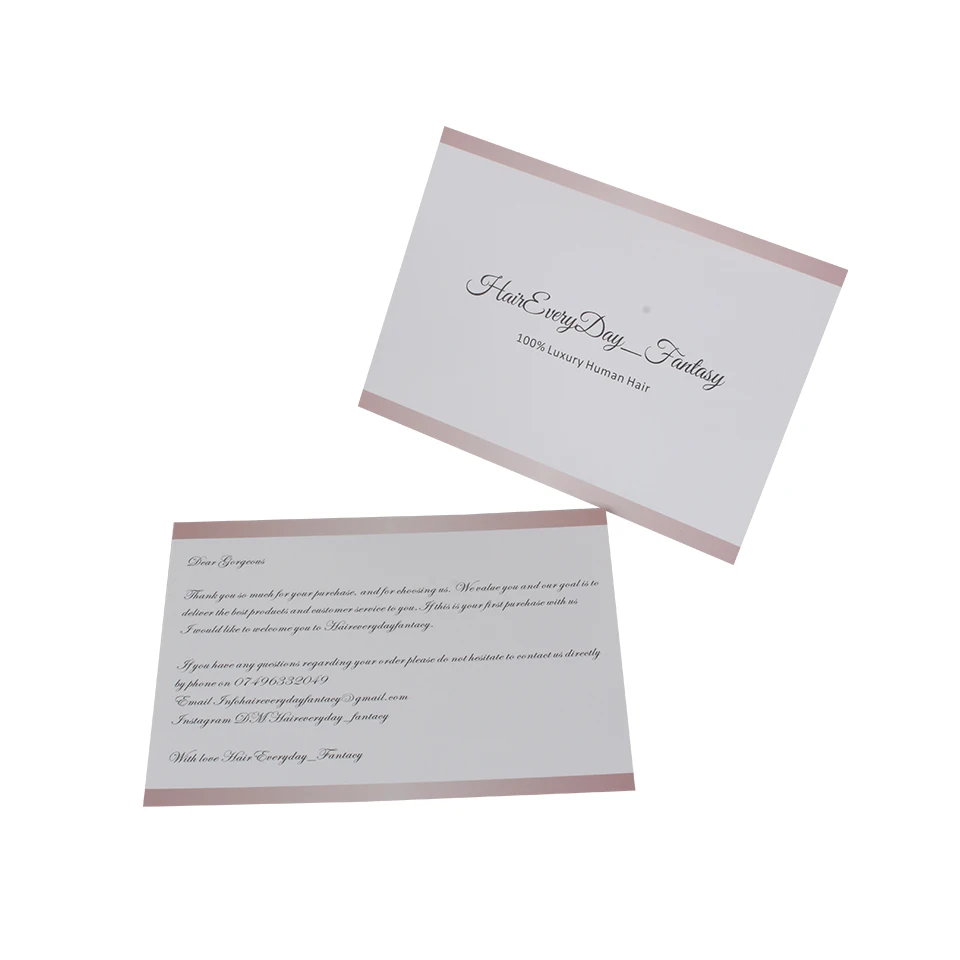 Customized company name printing thank you card tag labels private thank you card design