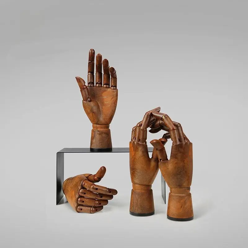 DHM102-S Drawing Sketch Mannequin Model Home Decor Human Artist Models Wood Grain Mannequin Dummy Hands For Jewelry Display