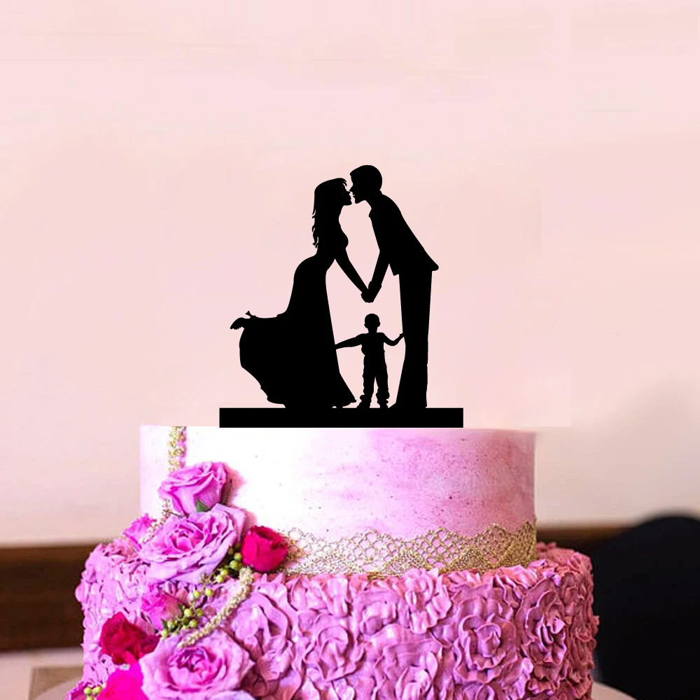 Family Style Cake Topper Wedding Party Kids Dag Anniversary Bridal Shower Decorations Kids Gift cake decor Rustic Wedding