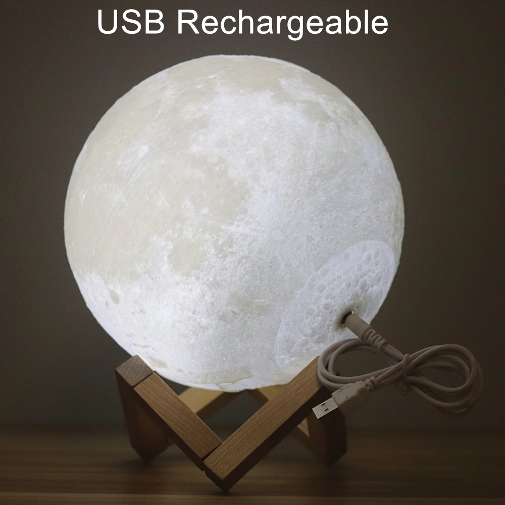 Veilleuse de lune personnalisée avec photo et texte, aste par USB, impression 3D, cadeaux d\'image personnalisés pour anniversaire, vacances