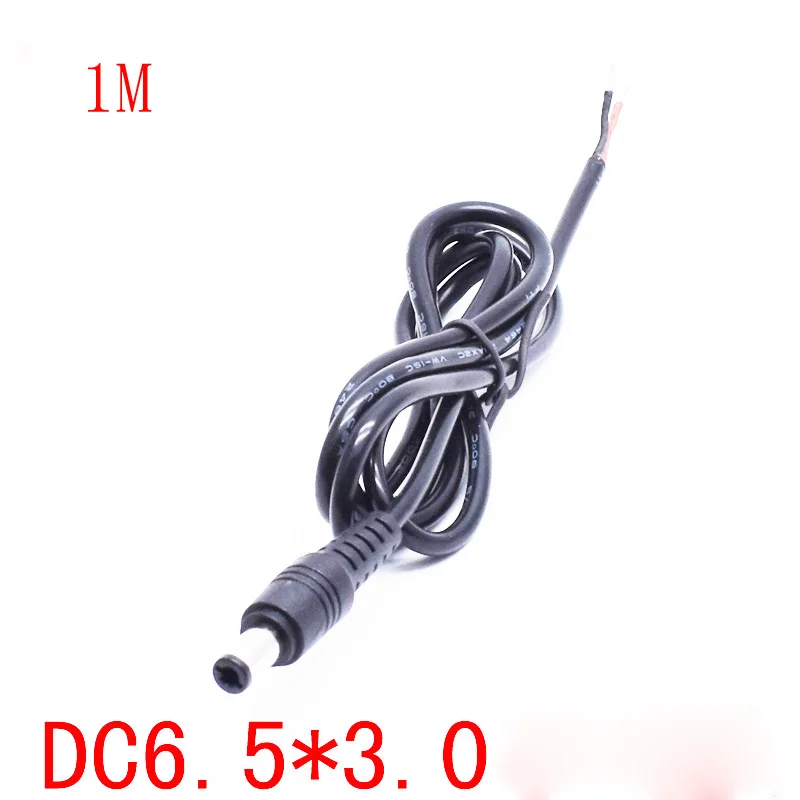 

10pcs 6.5*3.0mm DC Power Supply Plug with 100cm Cable 6.5x3.0mm Black Charging Connector for Toshiba Laptop CCTV Camera