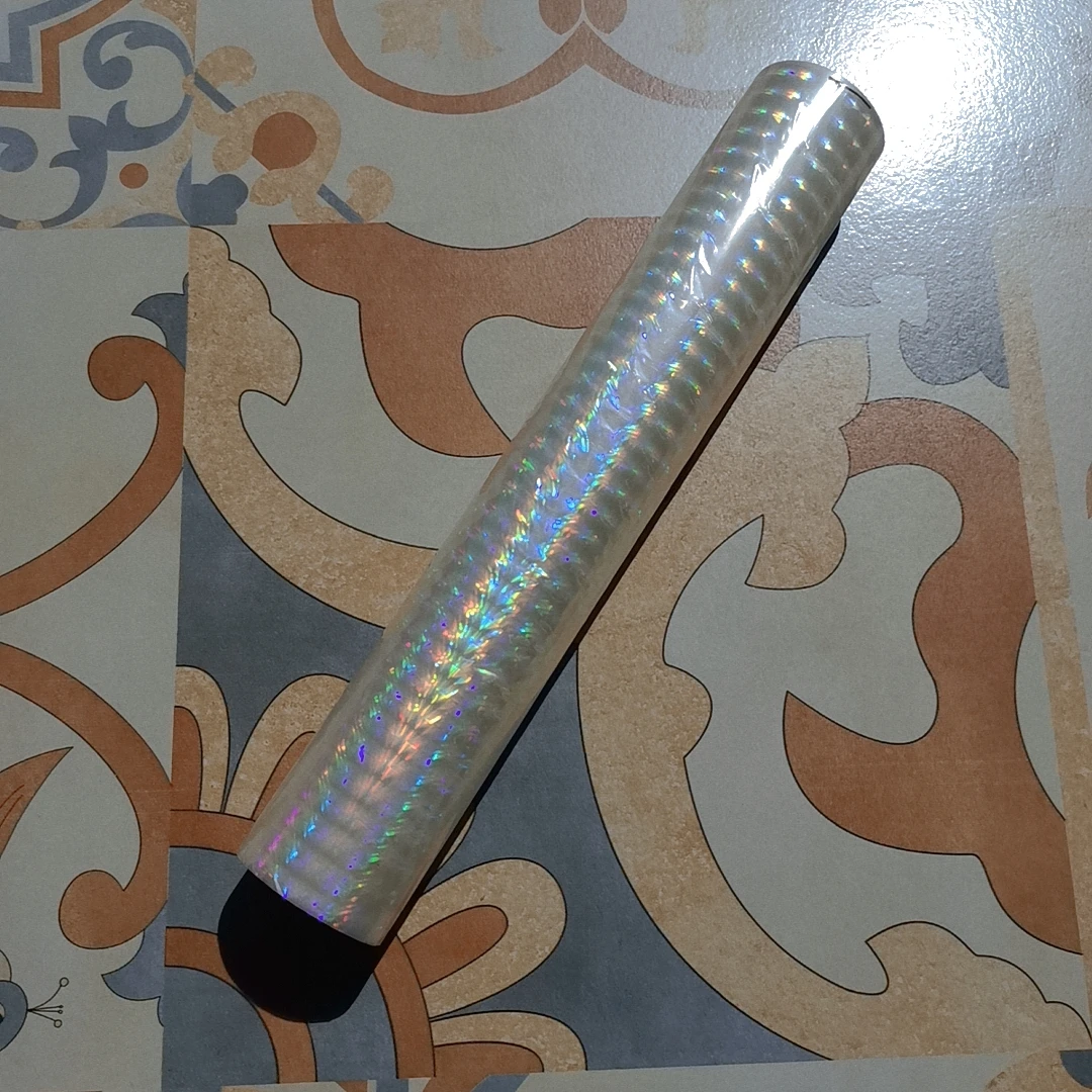 

21cm X 120m Hot Stamping Foil Paper Holographic Grid Style Transparent On Box or Plastic DIY Package