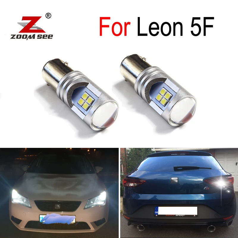 100% White Canbus Error Free LED DRL Daytime running light Reverse Exterior lamp for Seat Leon 3 MK3 5F (2013+)