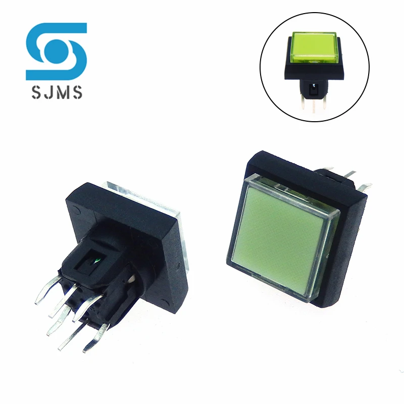 2PCS PB6171FL-1/2/3/4 Micro Push Button Tactile Momentary  With LED Light Switch With sheath Cap diameter: 10*10MM 6X6X12.9MM