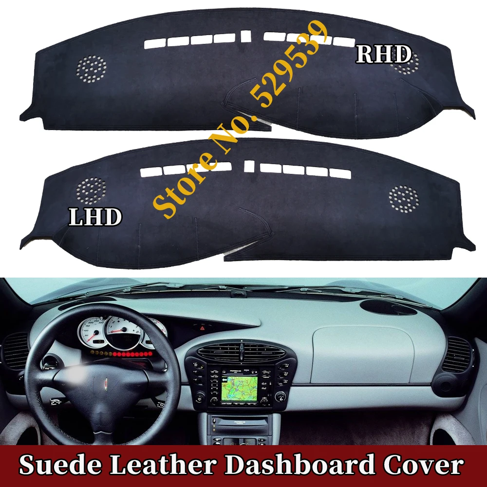 Dla Porsche Boxster 986 1996-2004 1997 1998 1999 2003 Car-styling Suede Leather Dashmat pokrywa deski rozdzielczej mata na deskę rozdzielczą