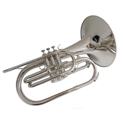 F 키 마칭 Mellophone 악기 케이스 및 마우스 피스 포함, 노란색 황동 mellophone 경적 