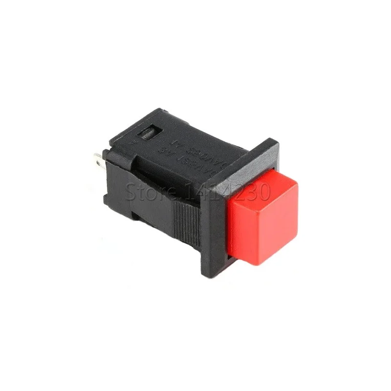 10PCS DS-429 14mm  Momentary Square Push Button Switch 1A/250VAC 3A 125V DS429B Red  Reset/No Lock