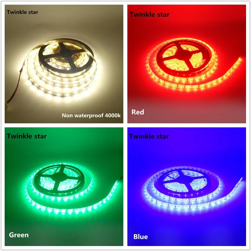 Imagem -04 - Impermeável Led Strip Light Fita Flexível Quente Branco Frio Natureza Vermelho Verde Azul Ip65 5630 5730 12v 5m 3000k 6500k 4000k