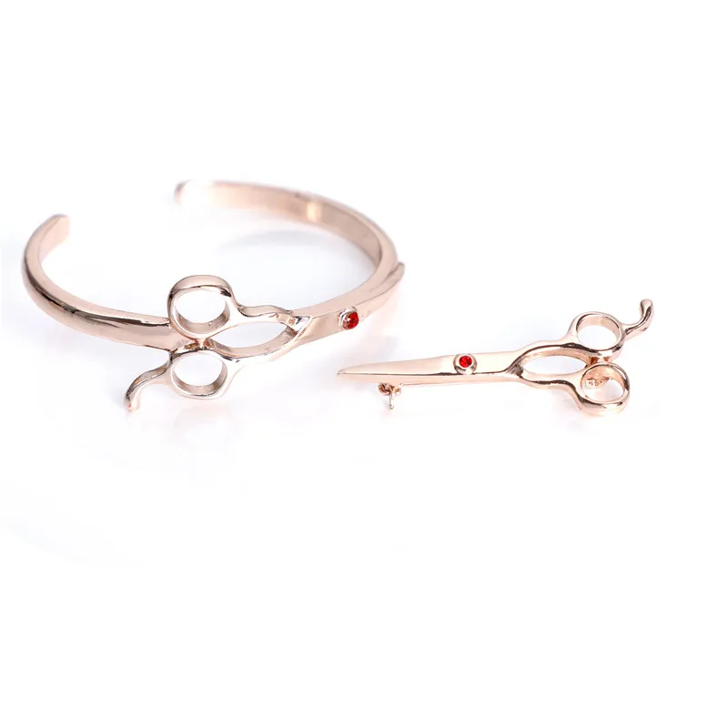 Fashion Barber use Women Bracelets & Bangles For Professional Hairdresser Designer Women Scissor Shape Bracelets