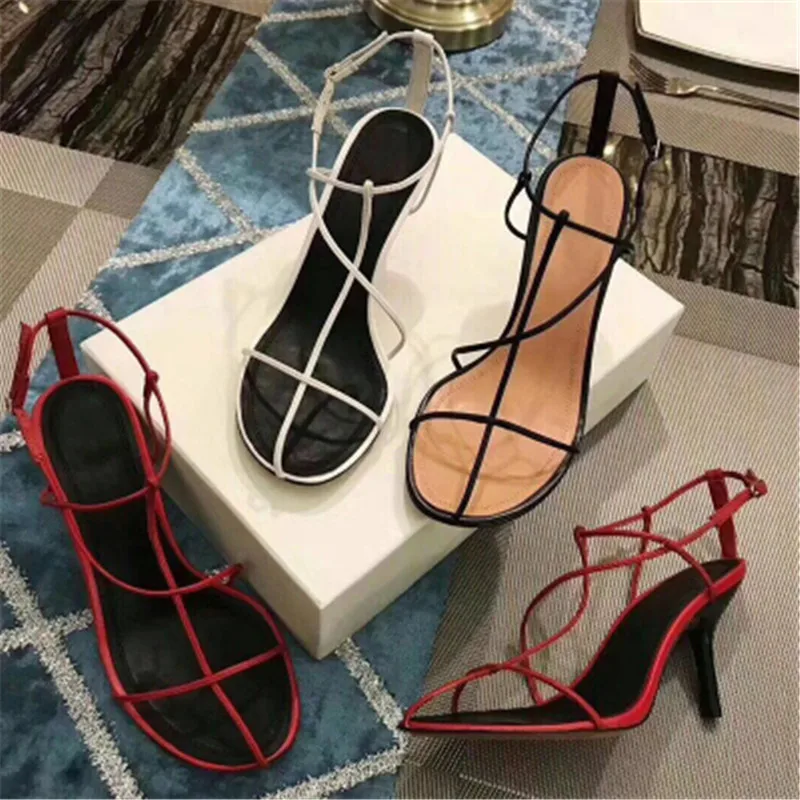 Sexy Sandals Women Luxury Thong High Heels Sexy Stiletto Party Wedding Shoes Ankle Strap Sandalias Mujer 2020 Sapato feminino