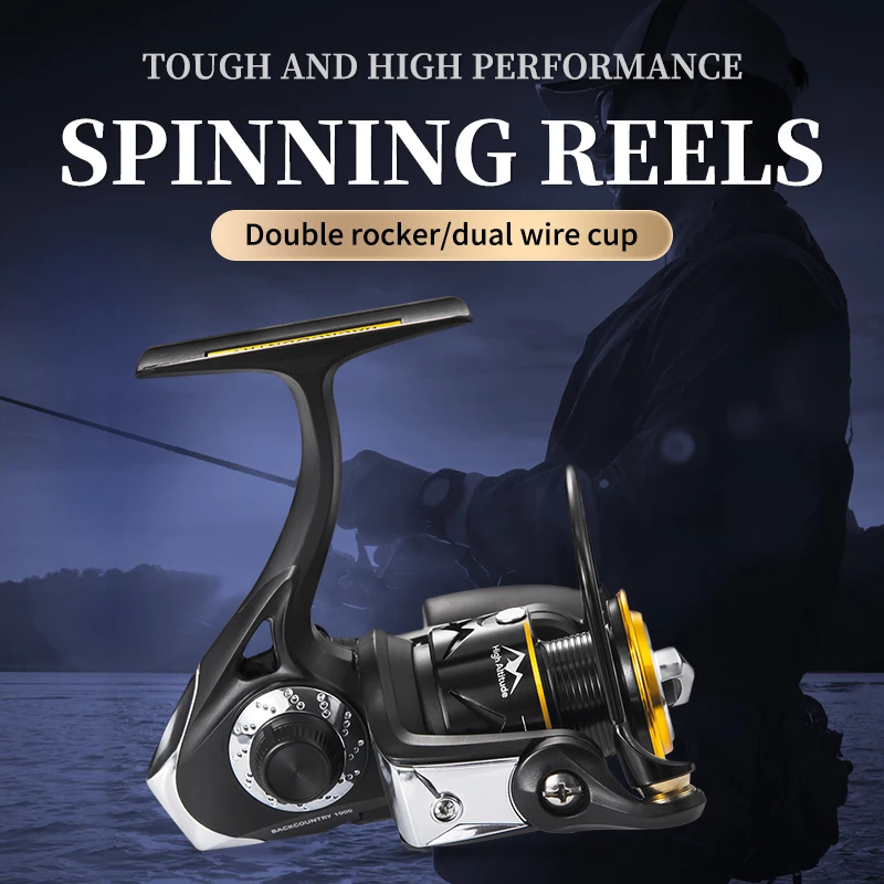 Reel for Freshwater Spinning Reel, Metal Line Cup and Spool, 10 Sealed Ball, Bear 5.4:1 Gear, 2 Handle and Line Cup, 1000 Size