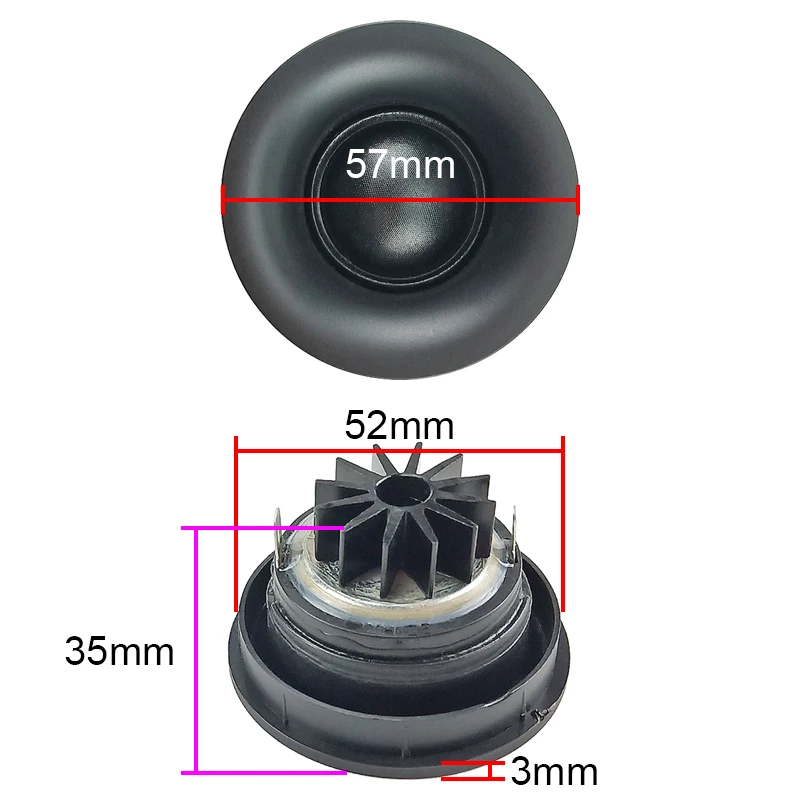 GHXAMP-مكبر صوت بقبة من فيلم حريري ، 25 نواة ، 1 بوصة ، 4 أوم ، 30 واط ، مكبر صوت نيوديميوم ثلاثي ، لوحة ABS ، مشعاع مسنن