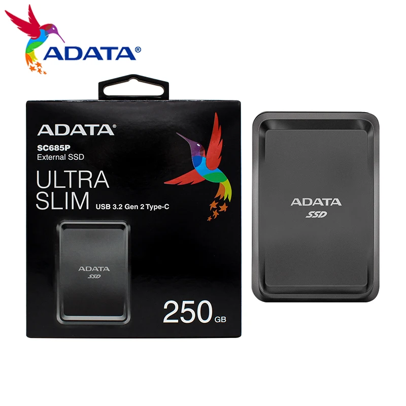 ADATA SC685P External SSD USB 3.2 Gen 2 Type-C 1TB 500GB 250GB Up to 530MB/s External Solid State Drive for Laptop Desktop