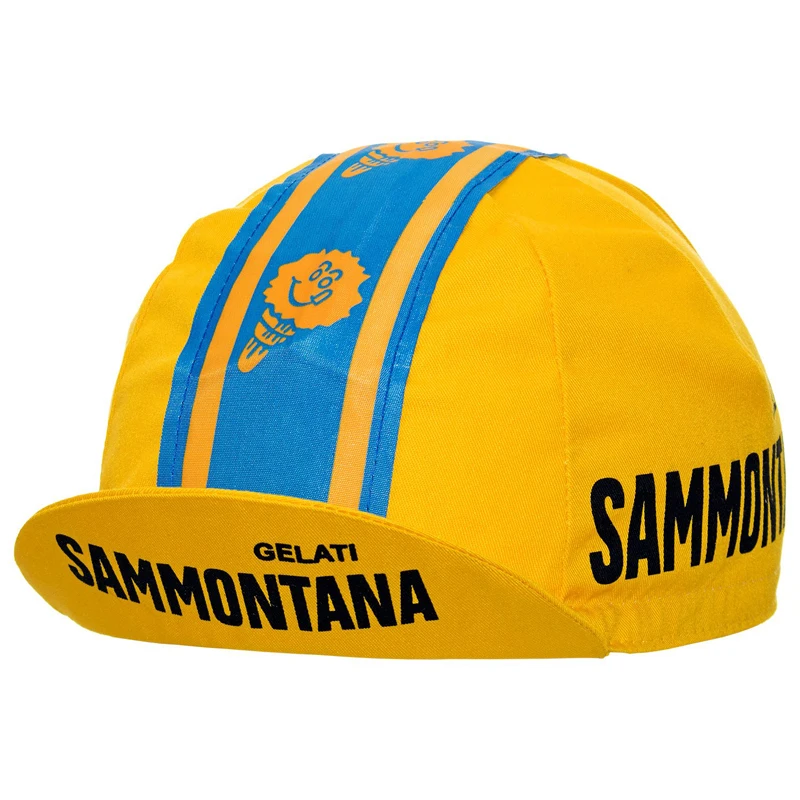 Sammontana Retro Cycling Caps Yellow Bike Hat One Size Fits Most