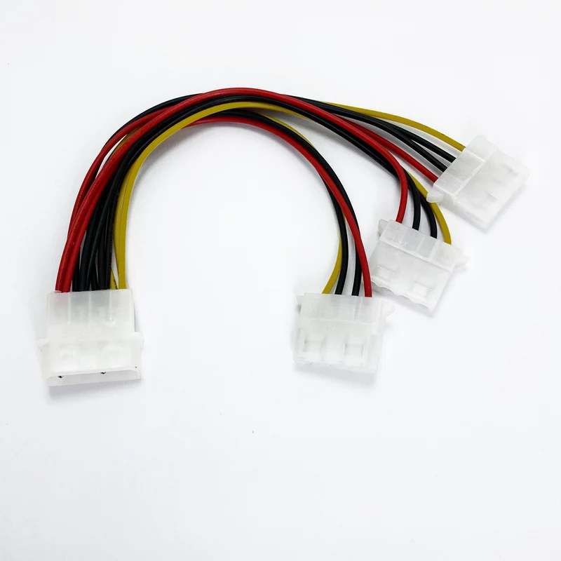 Mới 4 Pin IDE 1-To-3 Molex IDE Cung Cấp Điện Chia Cổng Exentsion Cáp Dây