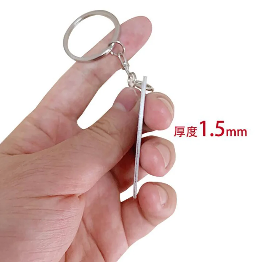 10 sztuk sublimacyjnych dwustronnych breloków do kluczy ze stopu aluminium Transfer Print Blank DIY Keyring