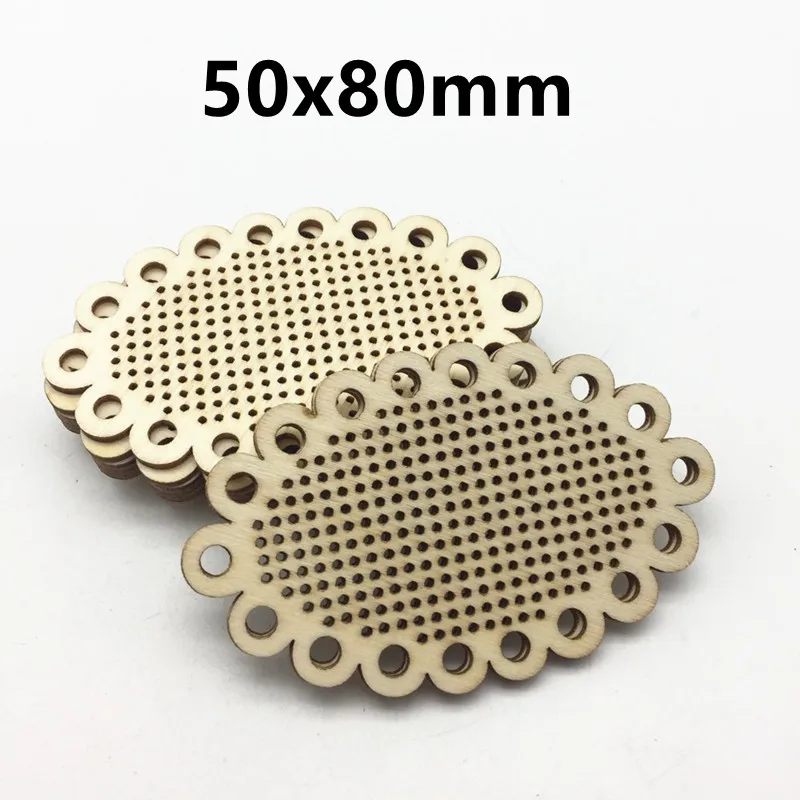 10pcs Flower/Oval/Round/Square/Tree Wood Embroidery Cross Stitch Pendant Favor Christmas Tags Keychains DIY Xmas Cutout Crafts