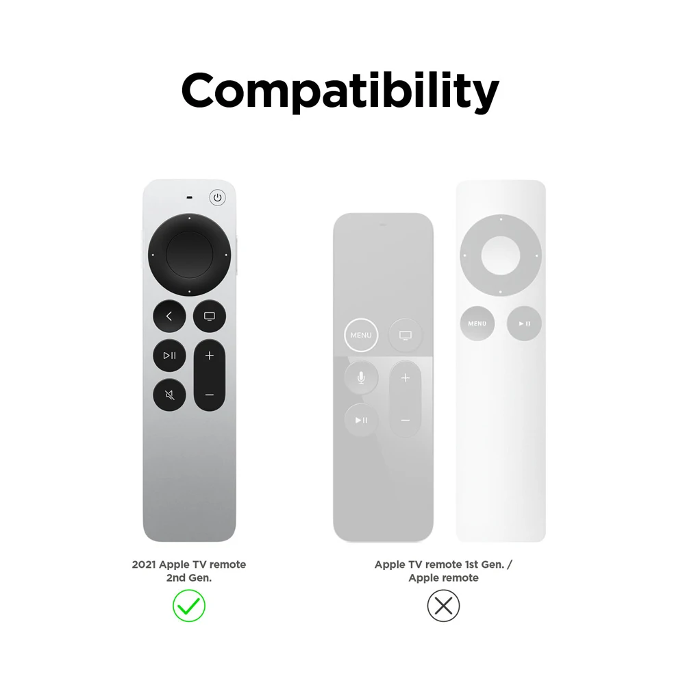 SIKAI Silicone Remote Protective Shell For Apple TV 4K Siri Remote 2021 Anti-Slip Shockproof Soft Case Cover Remote Protective