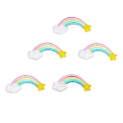 10pcs Iron On Rainbow Cloudy Star Patches DIY Sewing Backpack Shirt Dress Hats Stickers Cartoon Fabric Appliques Jeans Badge