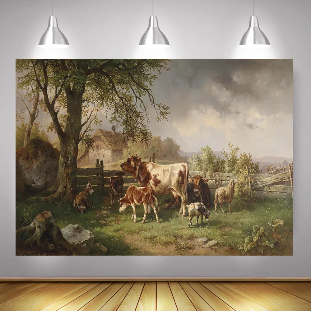 Mocsicka Rural Natural Scenery Photography Background Oil Painting Vintage Adult Portrait Photo Backdrops Studio Photocall Props