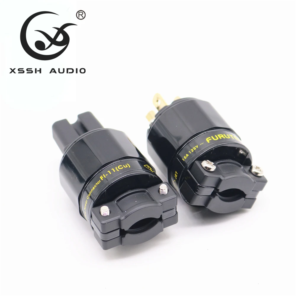 XSSH 오디오 FI-11M-N1 (G) 15A 125V 순수 구리 도금 골드 AC AU NEMA US EU IEC 암 수 전원 커넥터 플러그