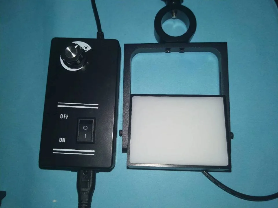 Microscópio com máquina de luz lateral 75x56, fonte de luz de superfície, detecção de luz de fundo emissora de luz led