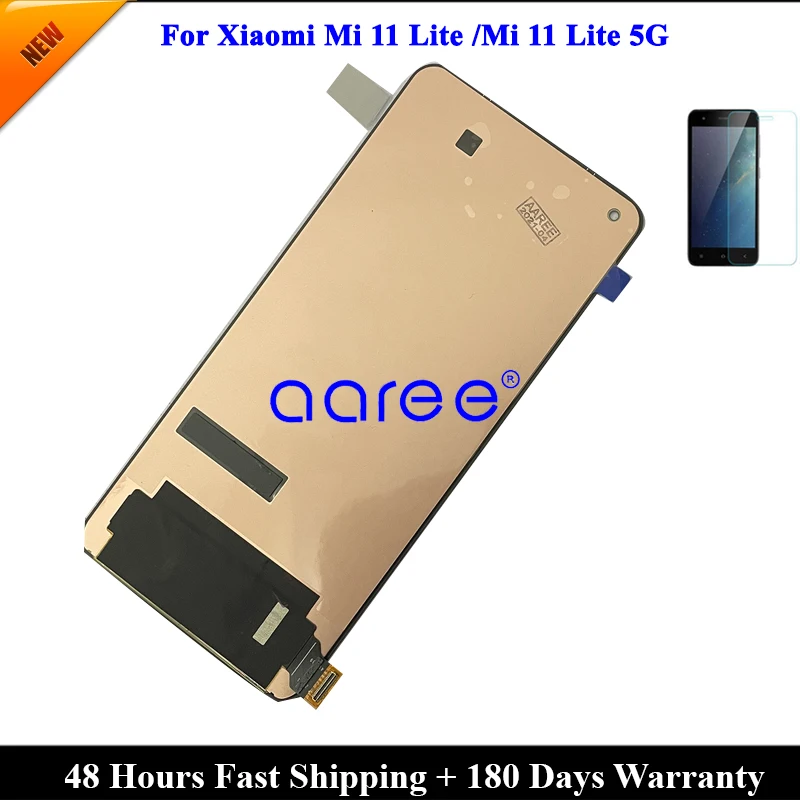 AMOLED LCD Display Original For Xiaomi Mi 11 Lite LCD For Xiaomi Mi 11 Lite 5G LCD Display LCD Screen Touch Digitizer Assembly