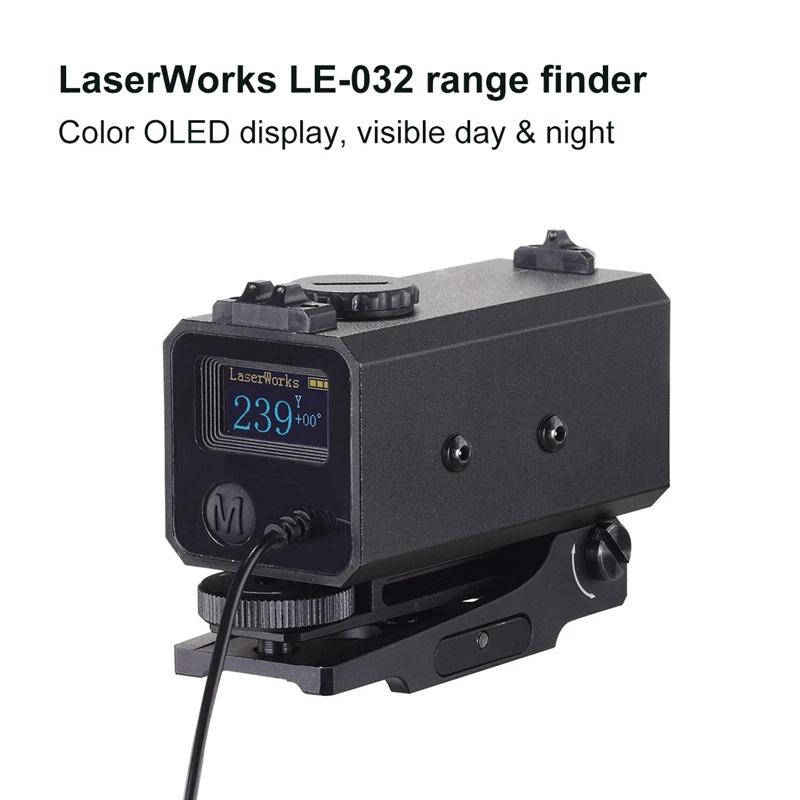 LaserWorks LE-032 1200yard 1200m Updated Mini Laser Rangefinder Distance Meter Hunting Bow- with Angle 3 Sides Mountable