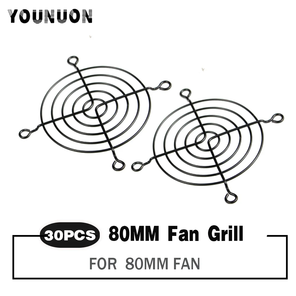 

30 Pieces 80mm Fan Grills 80mmx80mm Black Metal Wire Finger Guard For CPU Fan DC Fan Grill Guard Protector Nickel Plated