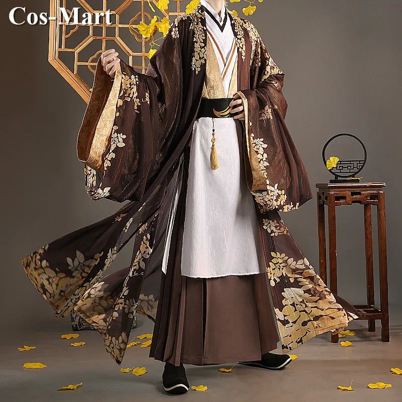 Cos-Mart Game Genshin Impact Zhongli Cosplay Costume Snuff Shadow Handsome Printed Uniforms Activity Party Role Play Clothing