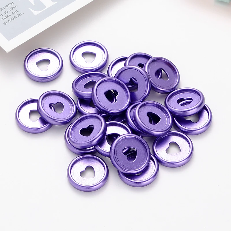 24MM Heart Frosted Buckle Mushroom Hole Binding Disc DIY Loose-leaf Buckle Notebook Binder Ring Plastic Button Office Supplies