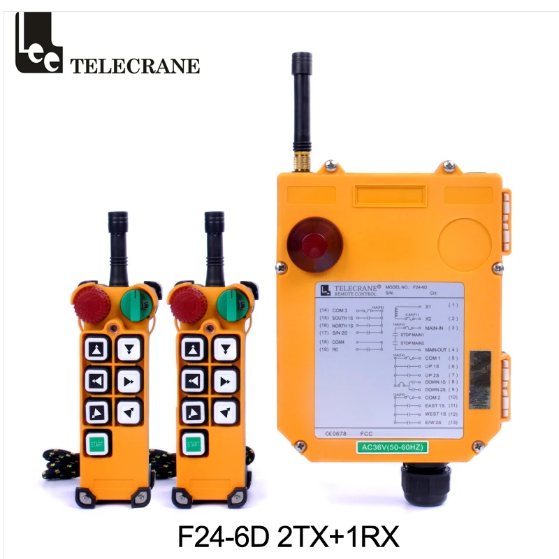 

Telecrane F24-6d Multiple Tandem Operation 6 Dual Speed 2TX Transmitters Industrial Wireless Radio Remote Control