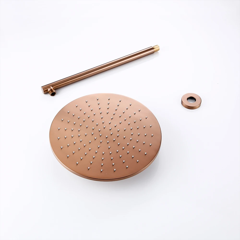 Imagem -04 - Rose Gold Escovado Shower Grupo Torneira do Banheiro Hand Held Desvio de Latão Mixer Tap Bath Head Braço de Parede Valve Kit 812