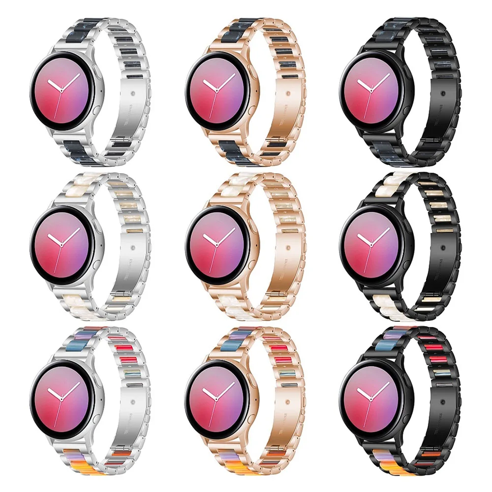 男性用の金属樹脂製時計バンド,Samsung Galaxy Watch 7,6,5,4,クラシック,3,アクティブ2,時計バンド,41mm, 45mm, 20mm