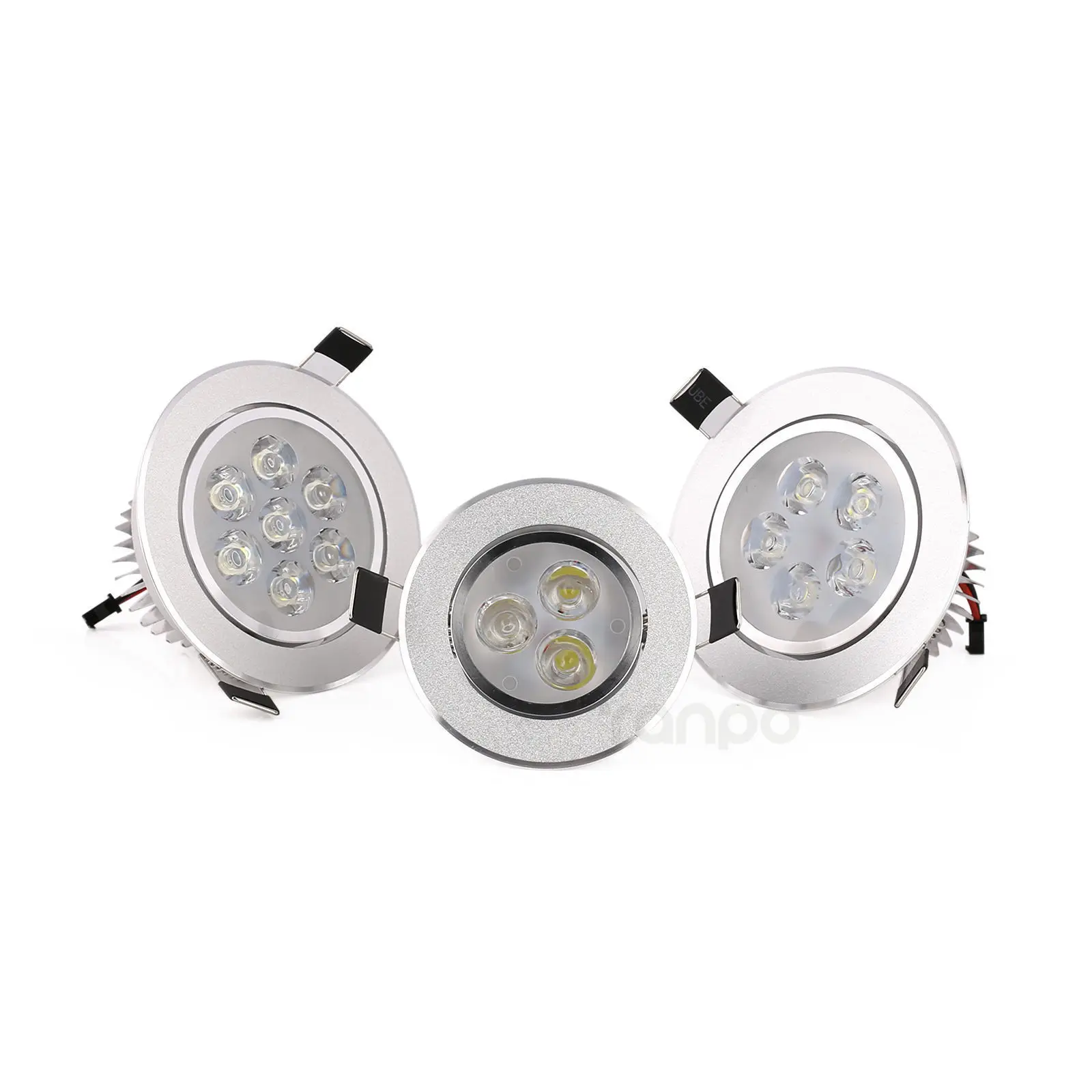 Lámpara LED empotrada regulable para el techo, luz blanca de 220V y 110V + controlador, foco de luz descendente para el hogar, la Oficina y el Hotel, 3W-18W, 10 Uds.