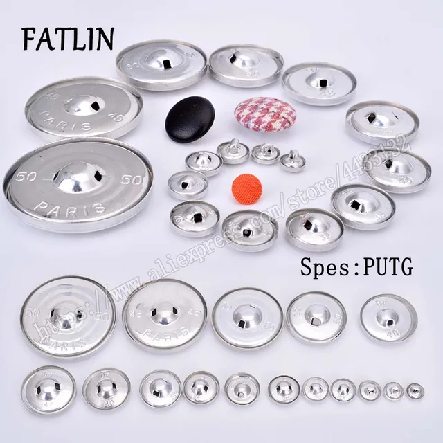 100Sets 16L-80L En Aluminium boutons Recouvert Tissu DIY Rond 1