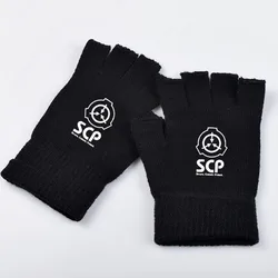 SCP Special Confinement Procedures Foundation Logo Cosplay Gants, Chaleur, Équitation, Demi-doigt, Ogo