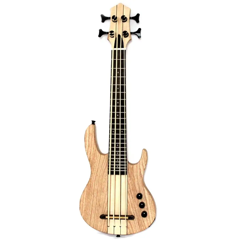 Batking Electric Ukulele Bass Fretted 4 String Uku bass,Through Neck Electric Ubass with Gig bag