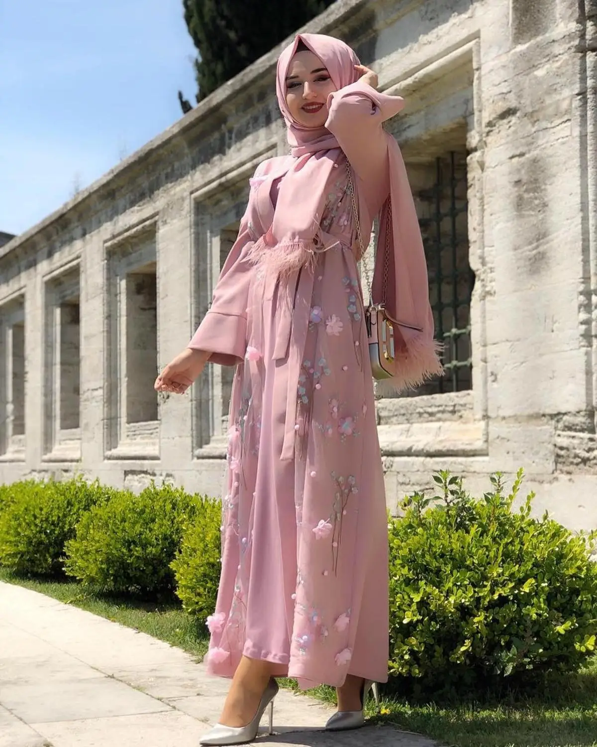 Floral Abaya Dubai Kimono Muslim Hijab Dress Abayas For Women Kaftan Caftan Marocain Prayer Turkish Islamic Clothing Robe Femme